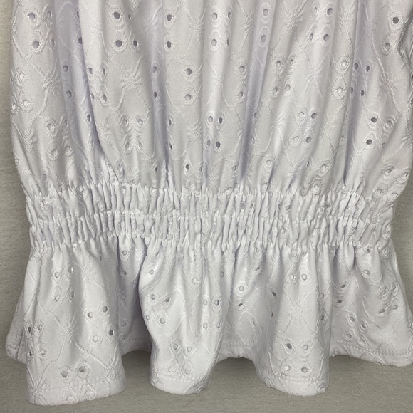 Derek Heart white eyelet lined top NWT size S - Picture 2 of 9